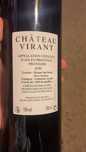 Provence Coteaux d'Aix-en-Provence Château Virant 2019