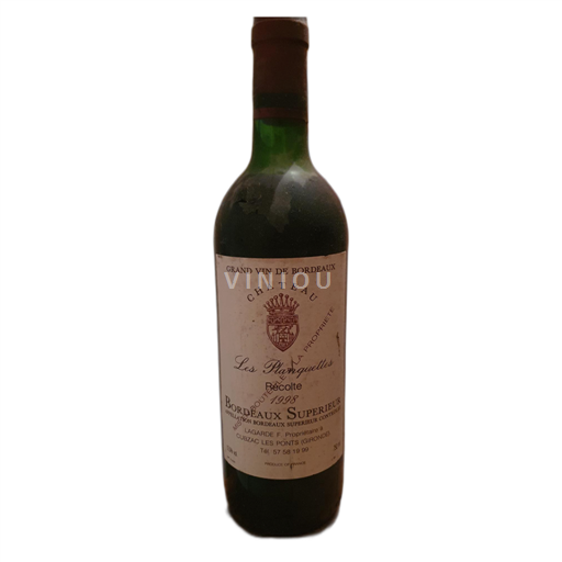 Burdeos Bordeaux superior Chateau Les Plaquettes 1998