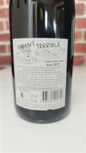 Vin Rouge sec Enfant Terrible Laudun Chusclan Vignerons 2022 France Vallée du Rhône Côtes-du-rhône