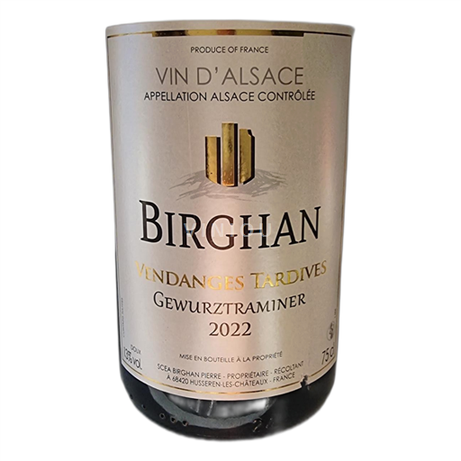 Alsace Birghan Vendanges Tardives Gewurztraminer 2022