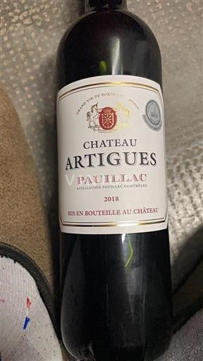 Bordeaux Pauillac Chateau Artigues 2018