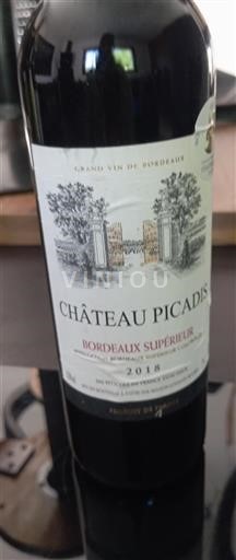 Bordeaux Bordeaux supérieur Château Picadis 2018