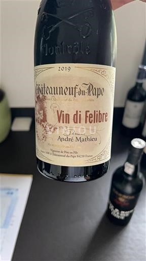Rhône Valley Châteauneuf-du-Pape Domaine André Mathieu Vin di Felibre 2019